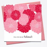 Cheerful Blossom Bridesmaid Cards - Shades of Pink